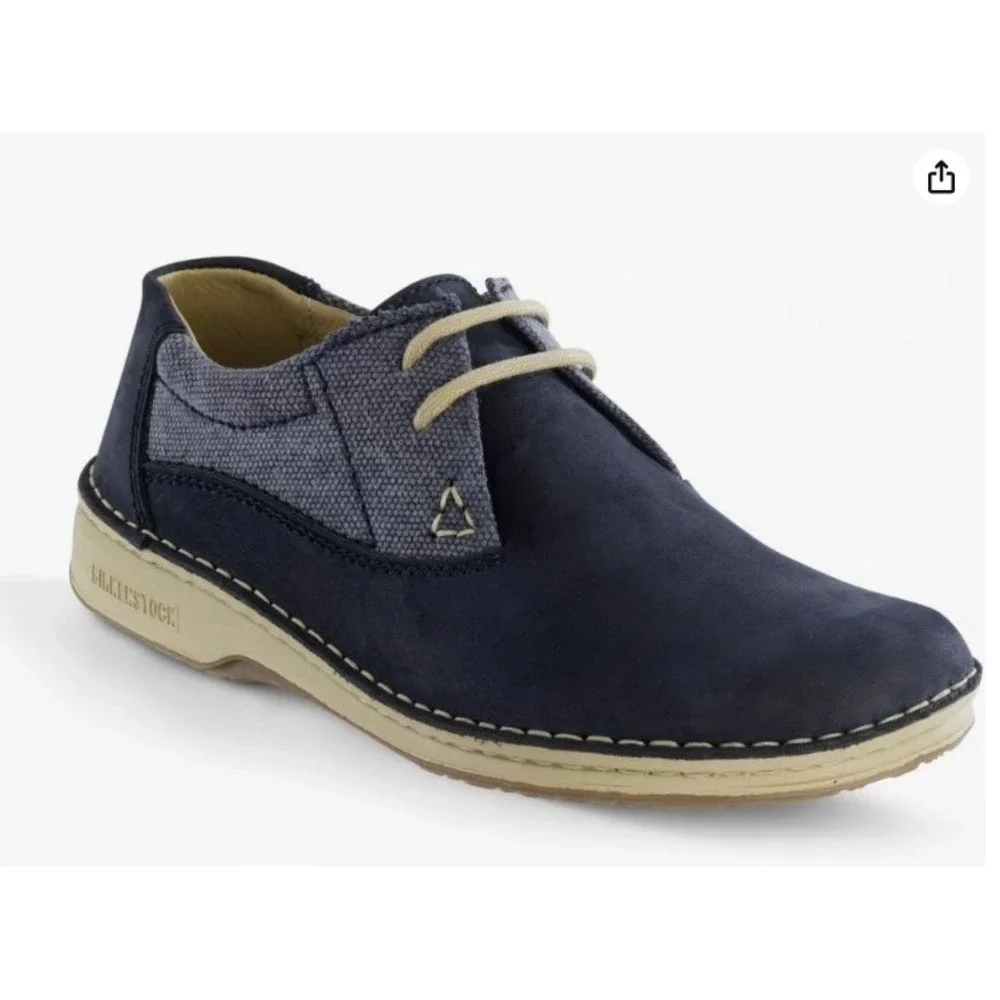 Birkenstock Memphis Unisex Blue Suede Leather Oxfords Shoes EU 36 W 5.5-6‎ M 4
